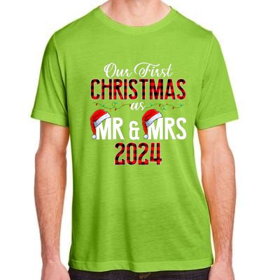 Cute Our First Christmas As Mr & Mrs 2024 Couples Pajamas Adult ChromaSoft Performance T-Shirt