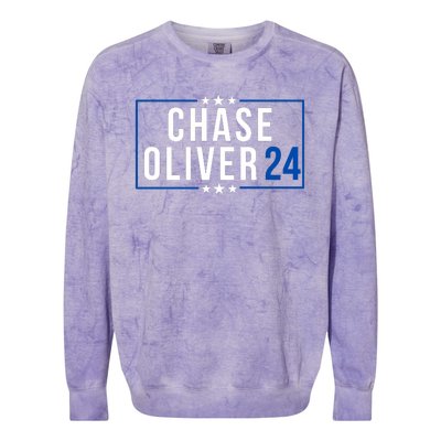 Chase Oliver For President Chase Oliver 2024 Libertarian Vote For Chase Oliver Colorblast Crewneck Sweatshirt