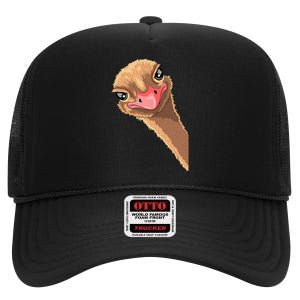 cutes Ostrich face ostrich costume High Crown Mesh Back Trucker Hat