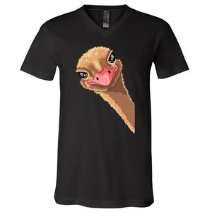 cutes Ostrich face ostrich costume V-Neck T-Shirt