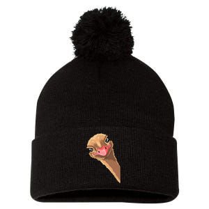 cutes Ostrich face ostrich costume Pom Pom 12in Knit Beanie