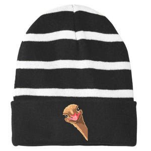 cutes Ostrich face ostrich costume Striped Beanie with Solid Band