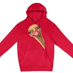 cutes Ostrich face ostrich costume Premium Pullover Hoodie