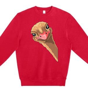 cutes Ostrich face ostrich costume Premium Crewneck Sweatshirt