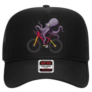 Cute Octopus For Men Women Kids Sea Creature Octopus Lover High Crown Mesh Back Trucker Hat