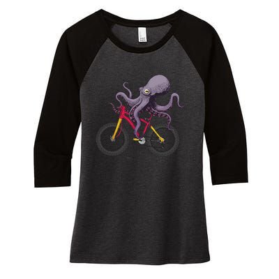 Cute Octopus For Men Women Kids Sea Creature Octopus Lover Women's Tri-Blend 3/4-Sleeve Raglan Shirt