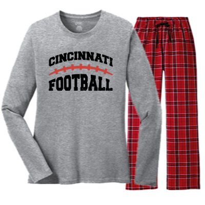 Cincinnati Ohio Football Women's Long Sleeve Flannel Pajama Set 