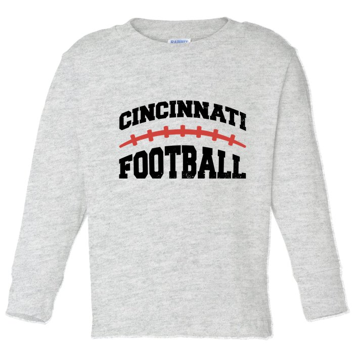 Cincinnati Ohio Football Toddler Long Sleeve Shirt