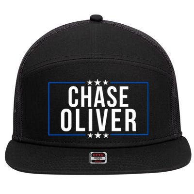 Chase Oliver For President Libertarian Chase Oliver 2024 Vote For Chase Oliver 7 Panel Mesh Trucker Snapback Hat