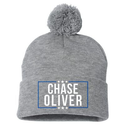 Chase Oliver For President Libertarian Chase Oliver 2024 Vote For Chase Oliver Pom Pom 12in Knit Beanie