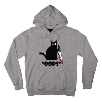 Cat Oops! Funny Black Cat Murderous Cat With Knife Tall Hoodie