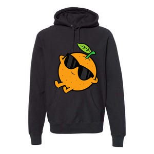 Cute Orange Fruit Relaxing Lazy Orange Premium Hoodie