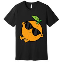 Cute Orange Fruit Relaxing Lazy Orange Premium T-Shirt