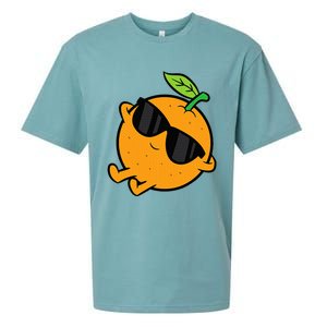 Cute Orange Fruit Relaxing Lazy Orange Sueded Cloud Jersey T-Shirt