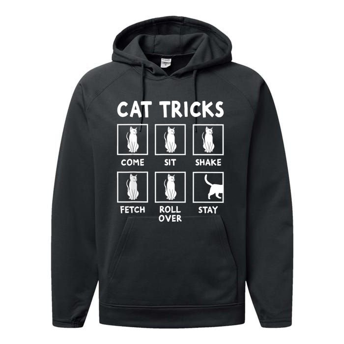 Cat Owner Funny Cat Tricks For Feline Kitten Lover Performance Fleece Hoodie