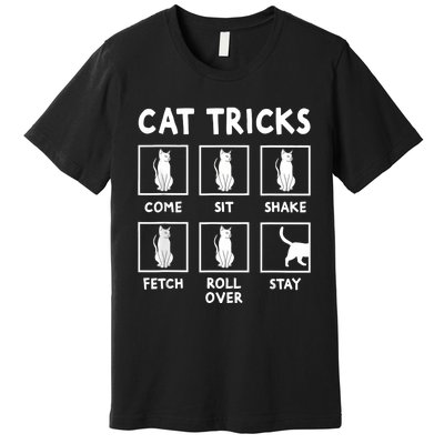 Cat Owner Funny Cat Tricks For Feline Kitten Lover Premium T-Shirt