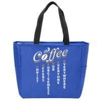 Christ Offers Forgiveness For Everyone Everywhere Coffee Pun Gift Zip Tote Bag