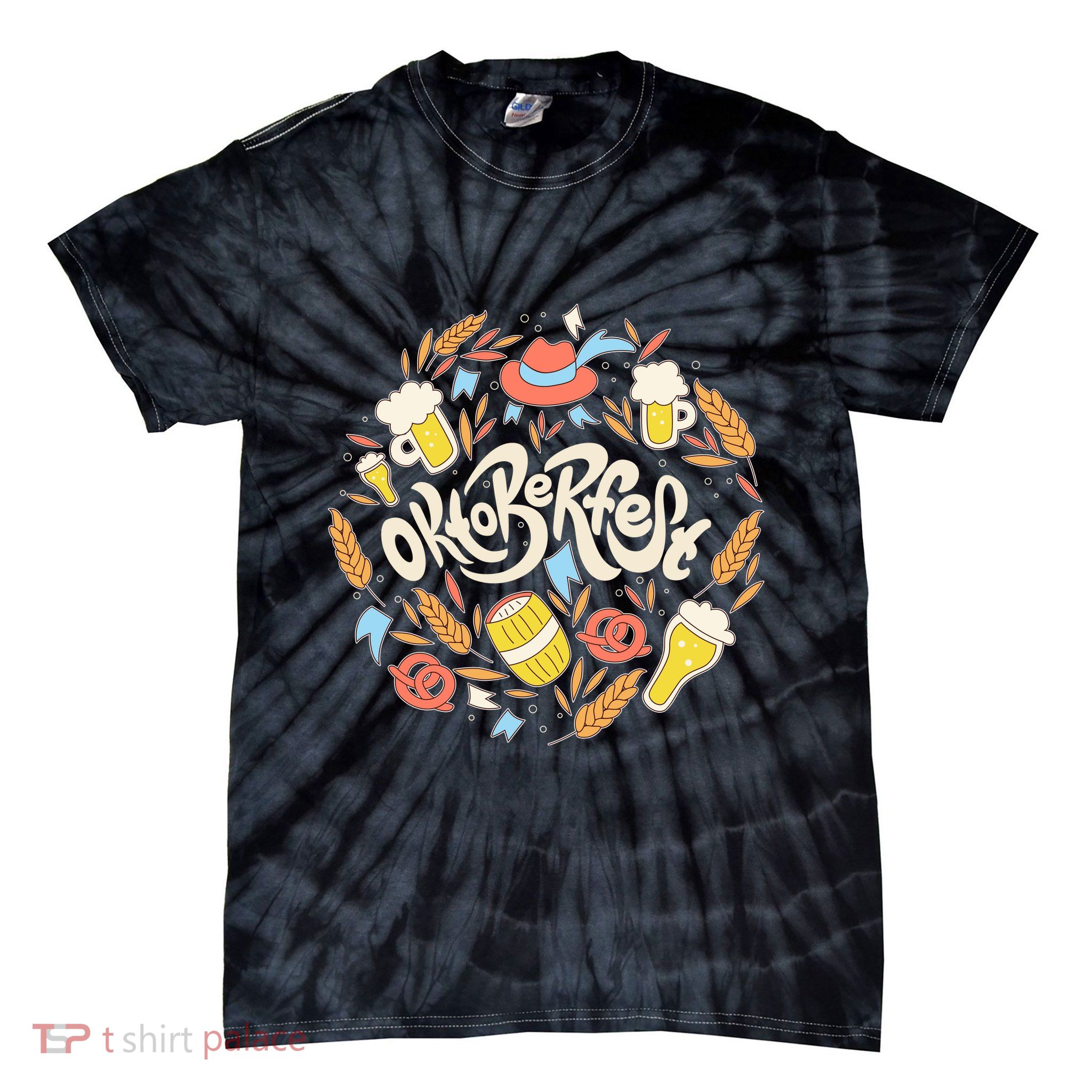 Celebrating Oktoberfest Festival Tie-Dye T-Shirt
