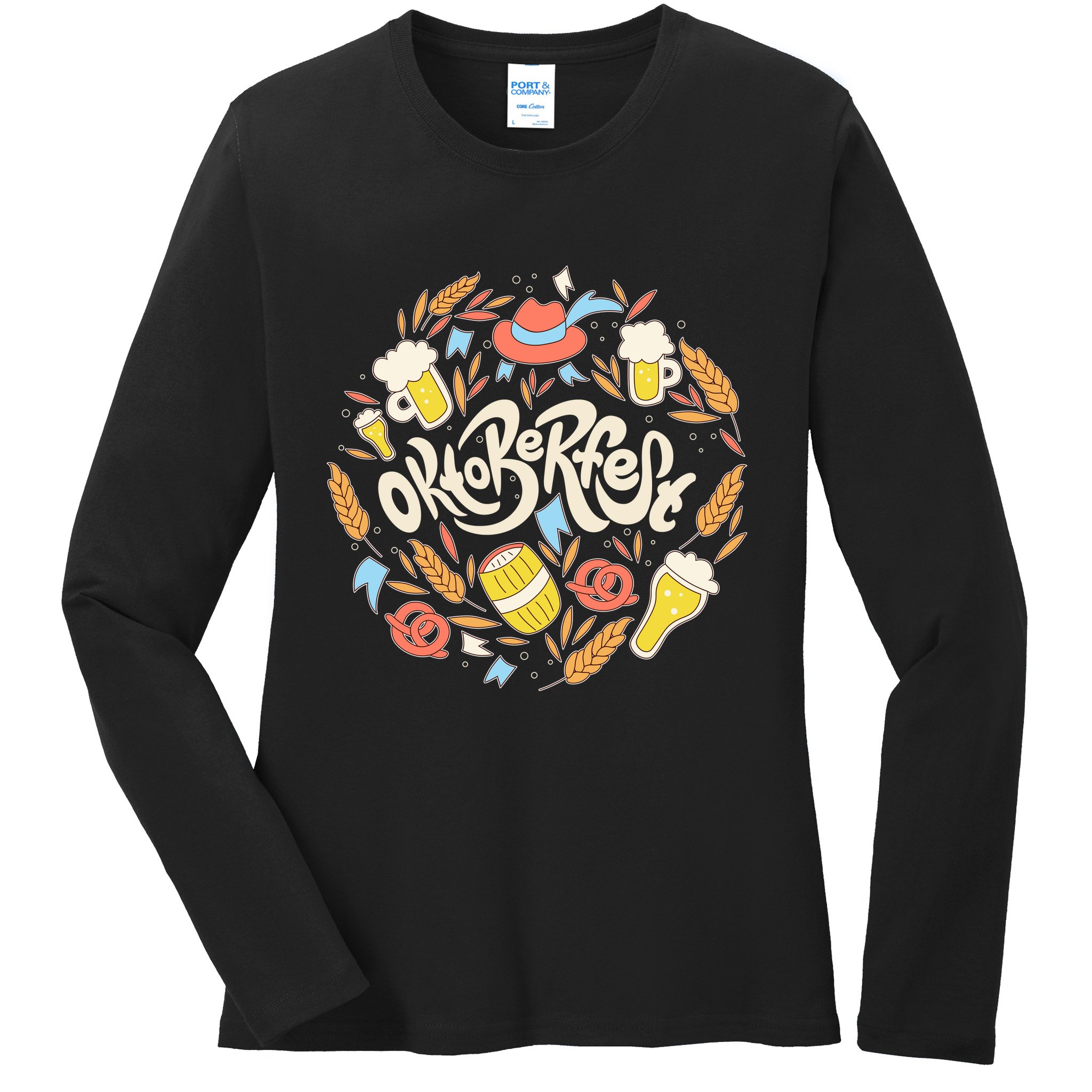 Celebrating Oktoberfest Festival Ladies Long Sleeve Shirt