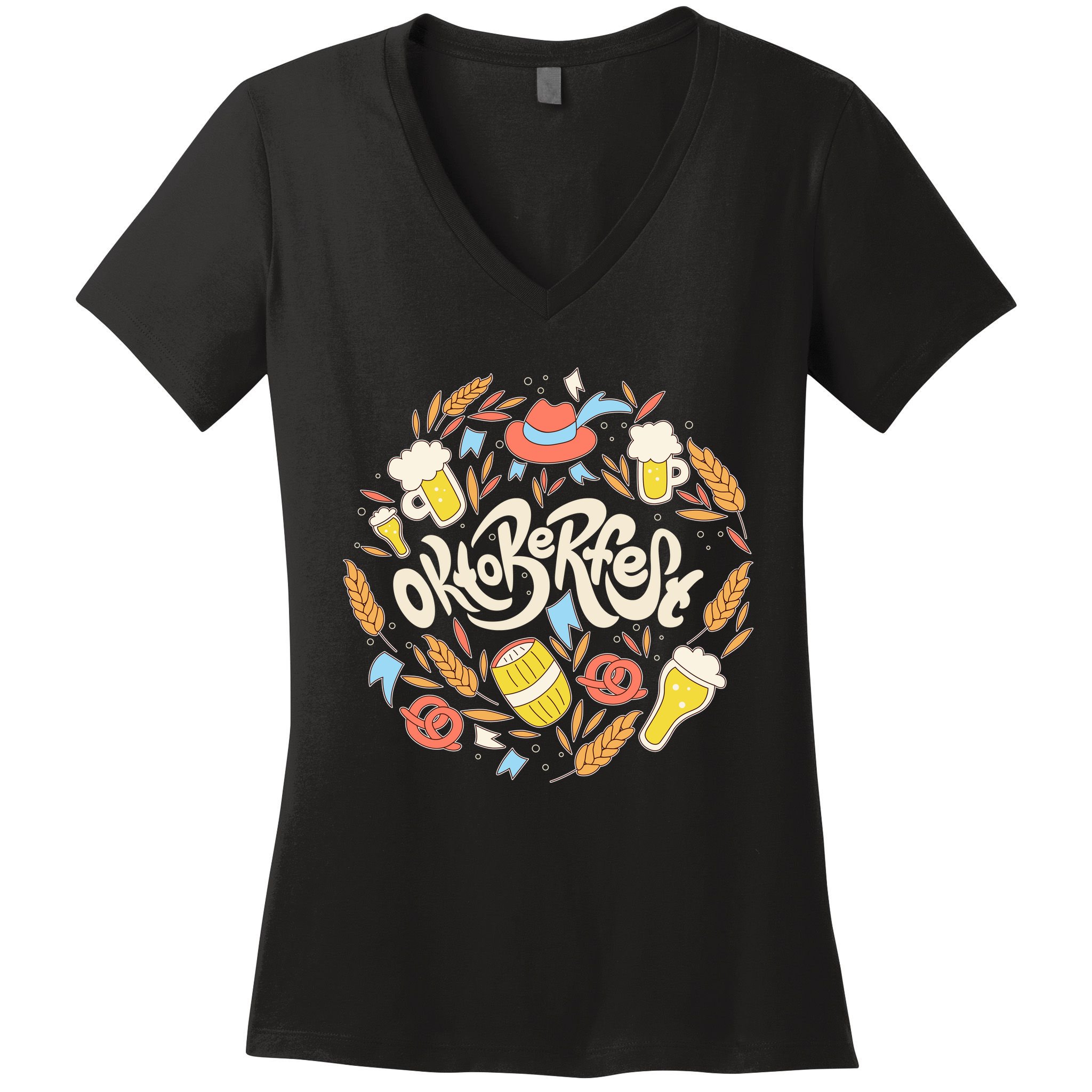 Celebrating Oktoberfest Festival Women's V-Neck T-Shirt