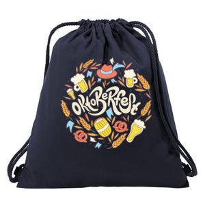 Celebrating Oktoberfest Festival Drawstring Bag