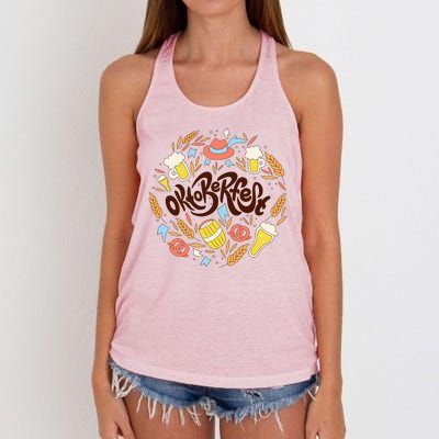 Celebrating Oktoberfest Festival Women's Knotted Racerback Tank