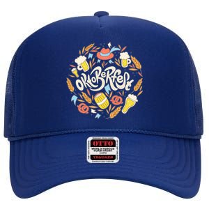 Celebrating Oktoberfest Festival High Crown Mesh Back Trucker Hat