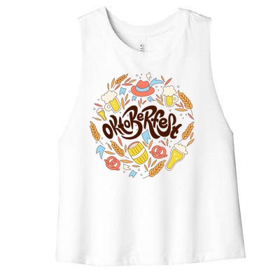 Celebrating Oktoberfest Festival Women's Racerback Cropped Tank