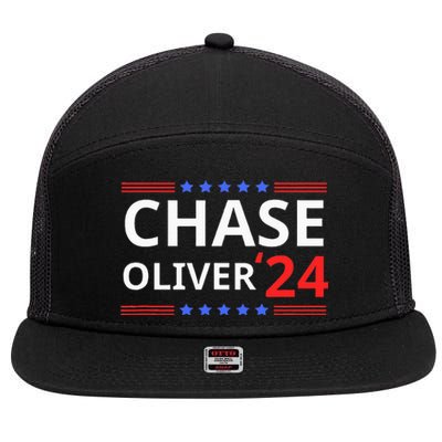 Chase Oliver For President 2024 Libertarian Vote For Chase 7 Panel Mesh Trucker Snapback Hat