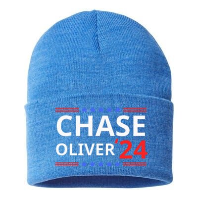 Chase Oliver For President 2024 Libertarian Vote For Chase Sustainable Knit Beanie