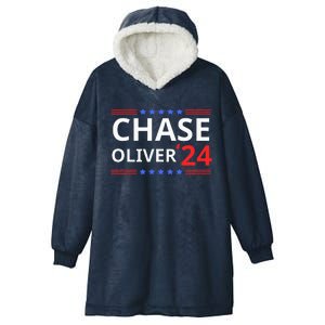 Chase Oliver For President 2024 Libertarian Vote For Chase Hooded Wearable Blanket