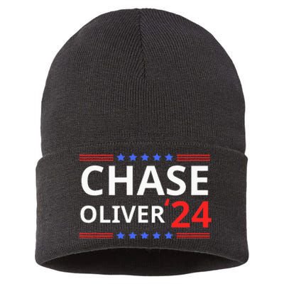 Chase Oliver For President 2024 Libertarian Vote For Chase Sustainable Knit Beanie