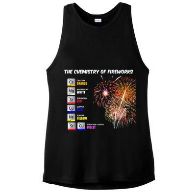 Chemistry Of Fireworks 4th Of July Science Nerd Ladies PosiCharge Tri-Blend Wicking Tank