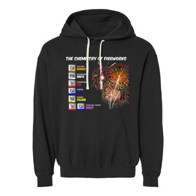Chemistry Of Fireworks 4th Of July Science Nerd Garment-Dyed Fleece Hoodie