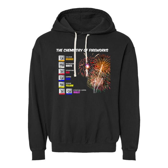Chemistry Of Fireworks 4th Of July Science Nerd Garment-Dyed Fleece Hoodie