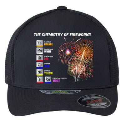 Chemistry Of Fireworks 4th Of July Science Nerd Flexfit Unipanel Trucker Cap