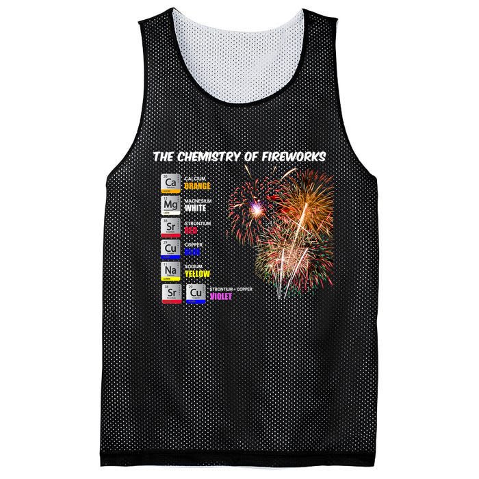 Chemistry Of Fireworks 4th Of July Science Nerd Mesh Reversible Basketball Jersey Tank
