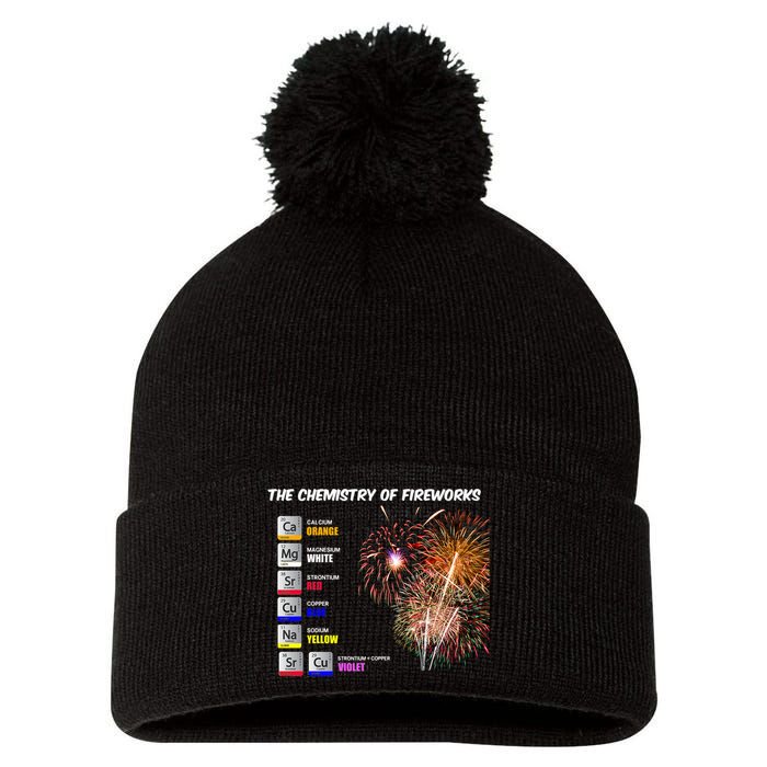 Chemistry Of Fireworks 4th Of July Science Nerd Pom Pom 12in Knit Beanie