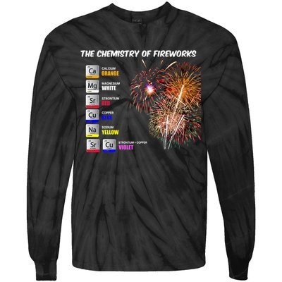 Chemistry Of Fireworks 4th Of July Science Nerd Tie-Dye Long Sleeve Shirt