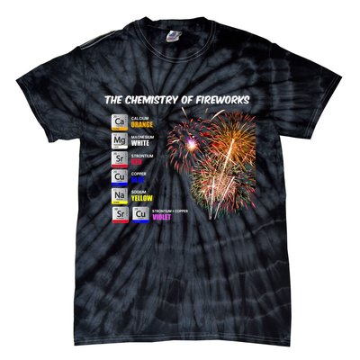 Chemistry Of Fireworks 4th Of July Science Nerd Tie-Dye T-Shirt
