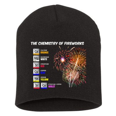 Chemistry Of Fireworks 4th Of July Science Nerd Short Acrylic Beanie