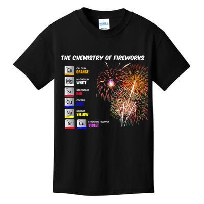 Chemistry Of Fireworks 4th Of July Science Nerd Kids T-Shirt
