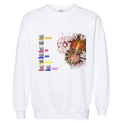 Chemistry Of Fireworks 4th Of July Science Nerd Garment-Dyed Sweatshirt