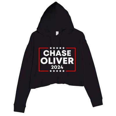 Chase Oliver For President 2024 Crop Fleece Hoodie