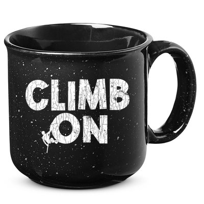 Climb On Funny Mountain Climbing Rock Climber Graphic Gift 15oz Campfire Ceramic Mug