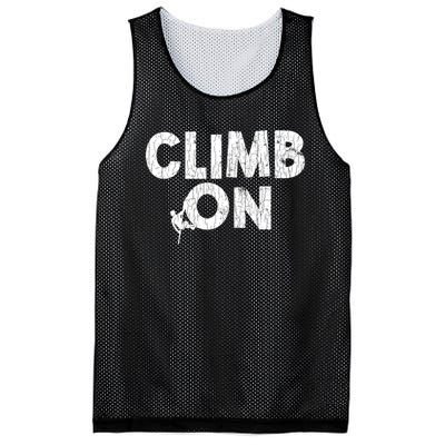 Climb On Funny Mountain Climbing Rock Climber Graphic Gift Mesh Reversible Basketball Jersey Tank