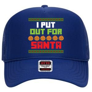 Cookies Out For Santa Christmas Gift High Crown Mesh Back Trucker Hat