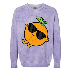 Cute Orange Fruit Relaxing Lazy Orange Colorblast Crewneck Sweatshirt