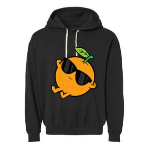 Cute Orange Fruit Relaxing Lazy Orange Garment-Dyed Fleece Hoodie