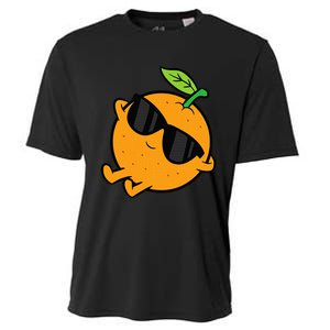 Cute Orange Fruit Relaxing Lazy Orange Cooling Performance Crew T-Shirt